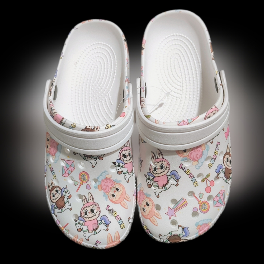 Whimsical Cartoon Print Women's Clogs. Free Gift With Purchase.